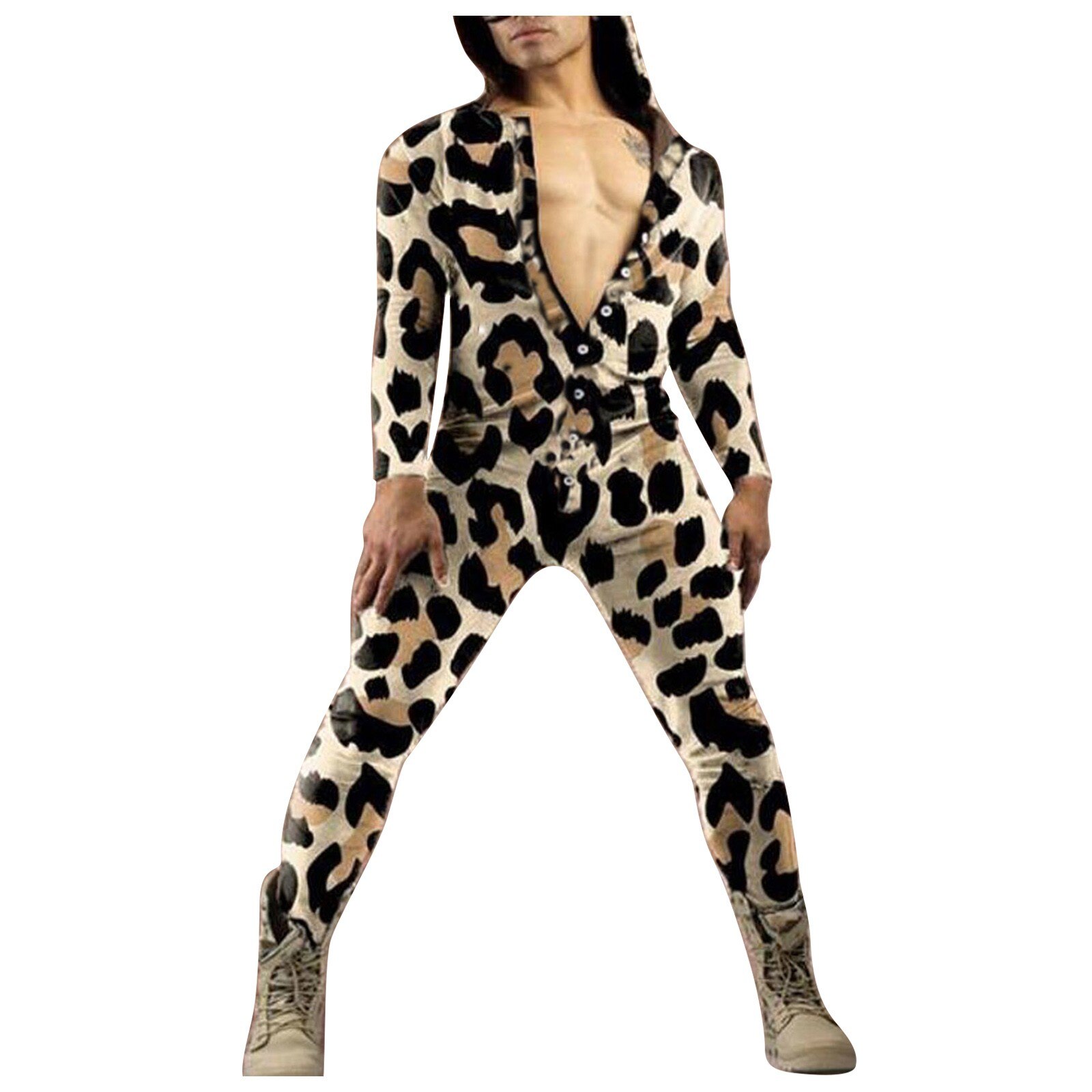 men pajamas Men's 3D Printing Back Flip-Back Button Home Flap Adults jumpsuit home wear # G955