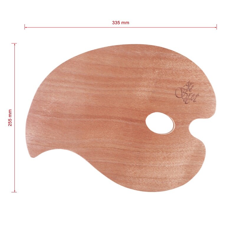 Ellipses Platte Houten Palet Met Duim Gat Art Palet Voor Olieverf Acryl Pigment Beginner Studenten Schilderen Tool: WP111