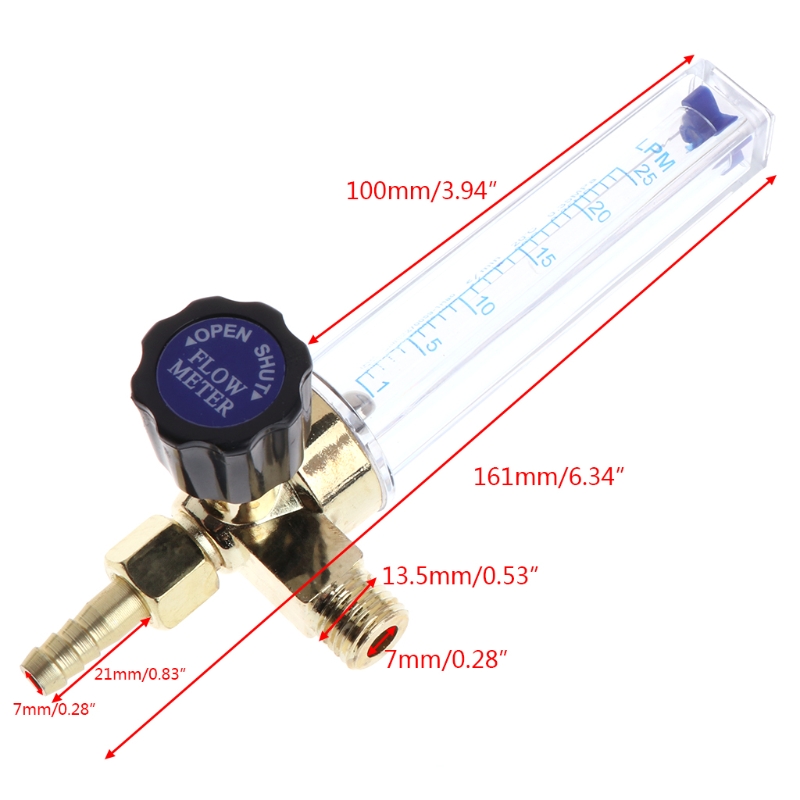 7mm Argon Flow Meter 1/4PT 0.35 MPA Flow Meter CO2 Carbon Dioxide Pressure Reducer Regulator Valve Flowmeter