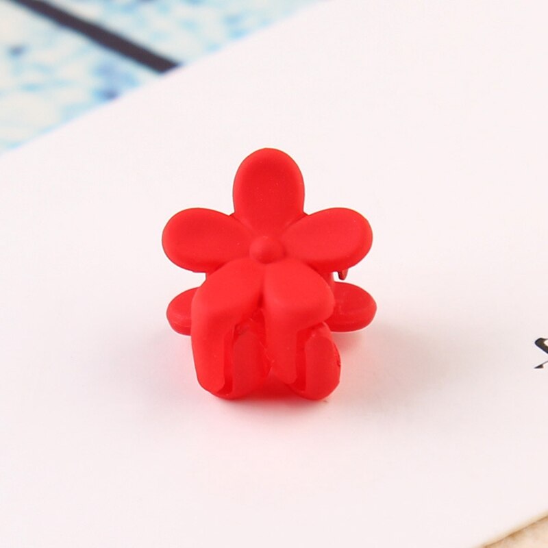 Clip pequeño gancho para el pelo para niña pequeña, 10 Uds., flor de Color caramelo, horquilla, accesorios para el cabello al por mayor: Rojo