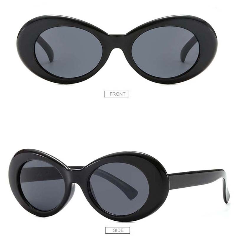Frauen Schlagkraft Brille Gläser Männer Sonnenbrille Weiblich Männlich Oval Sonnenbrille Schwarz Weiß verrotten Brillen UV400: Schwarz Rahmen grau