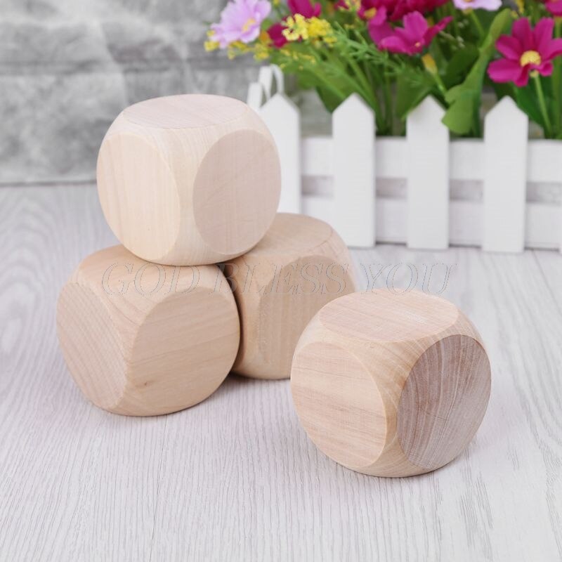 5Cm 6 Zijdig Blank Hout Dice Party Familie Diy Games Afdrukken Graveren Kid Speelgoed