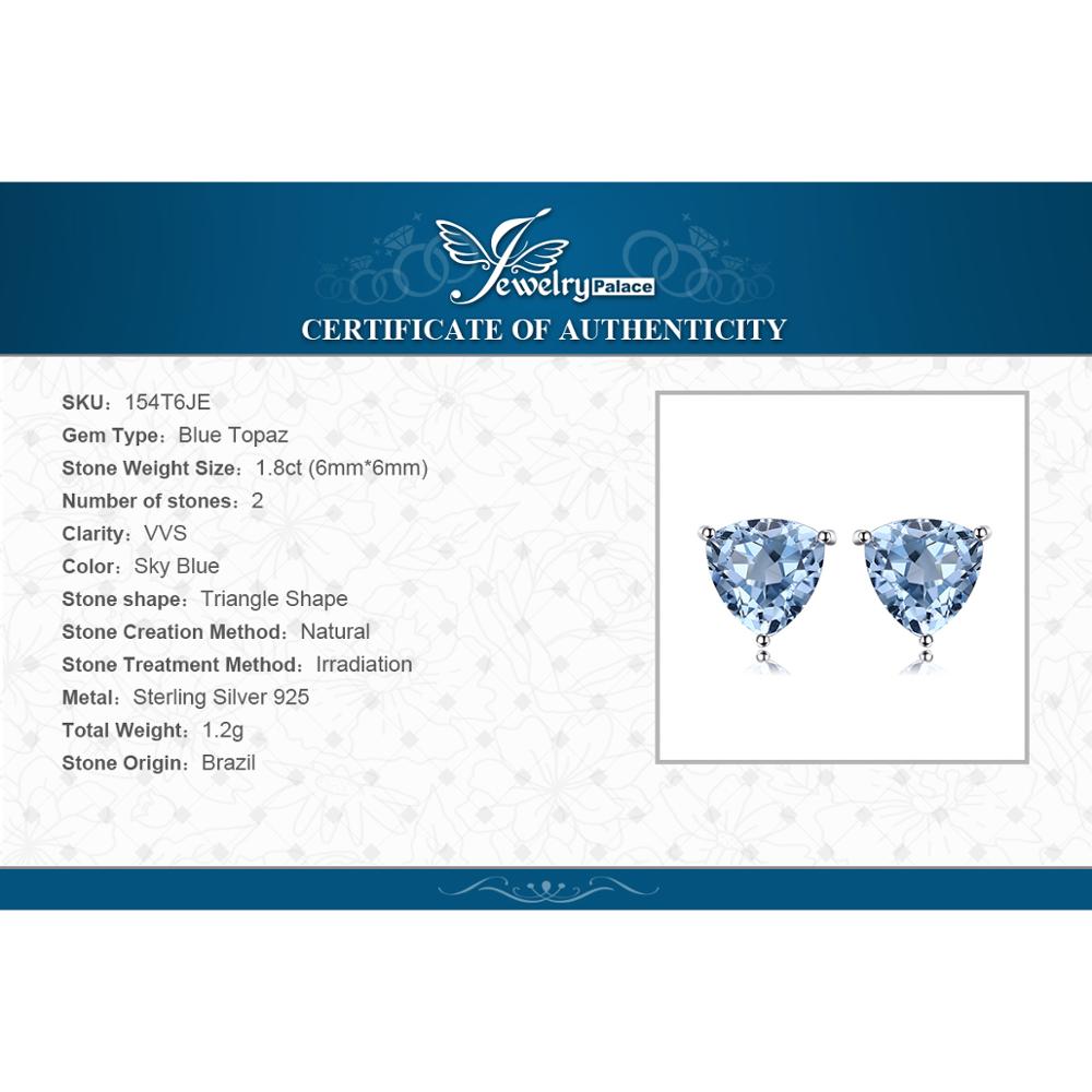 Jewelrypalace 1.8ct Echte Blue Topaz Stud Oorbellen 925 Sterling Zilveren Oorbellen Voor Vrouwen Koreaanse Oorbellen Sieraden