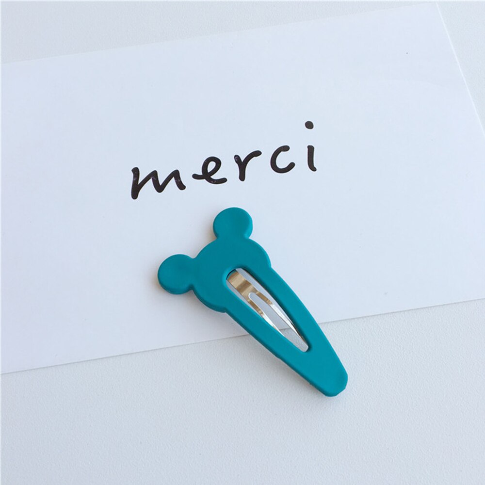 1Pc Matte Vernis Bb Clips Meisjes Haarspeld Konijnenoren Haar Clips Voor Meisjes Kinderen Haar Accessoires: blue