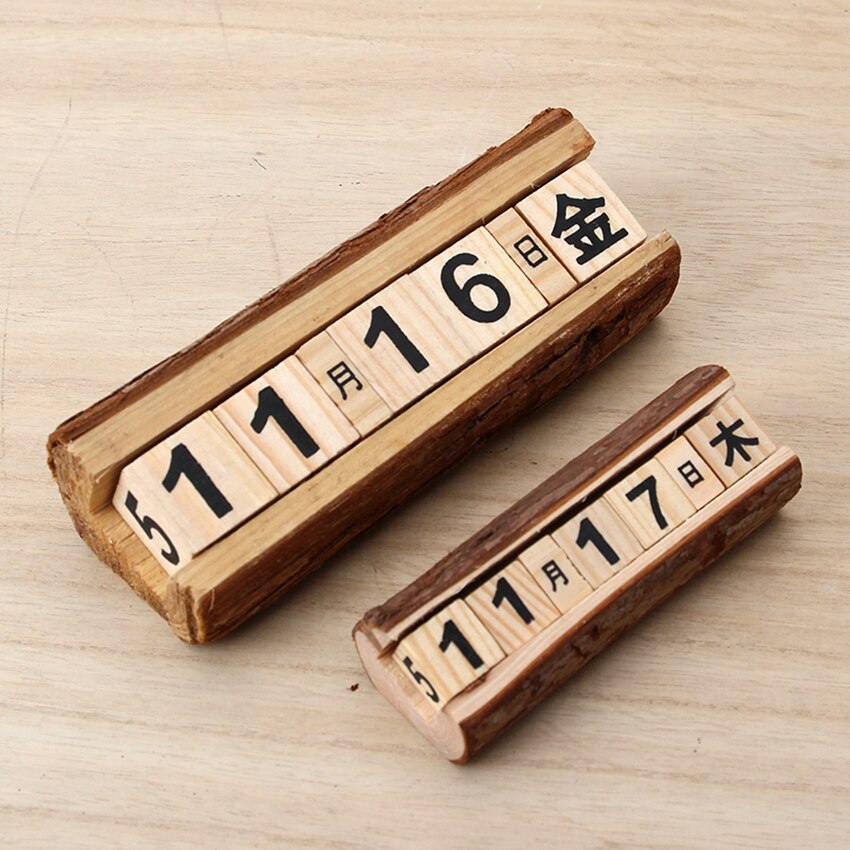 Diy houten blok eeuwigdurende kalender bureaukalender houten kalender thuiskantoordecoratie