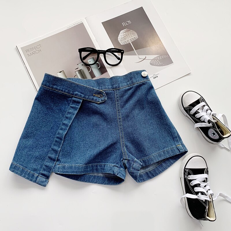 Baby Summer clothes1-6Y Kids Baby Girl Denim Culottes Solid Shorts Skirts sewing Patchwork Mini Plain Jeans Skirts