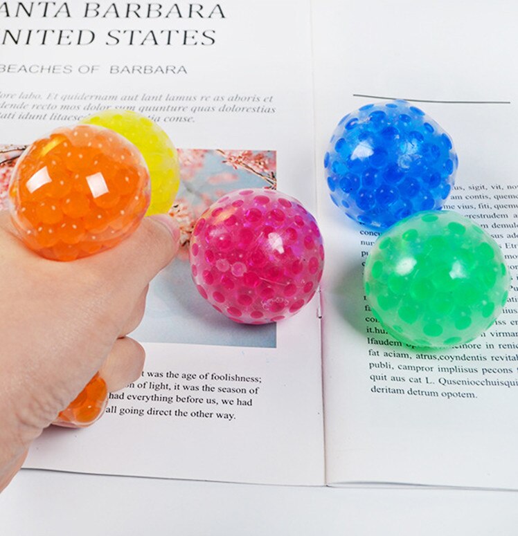 3 stücke Farbige Ball 6,5 cm Kristall entlüften Drückt Farbigen Perle Ball Dekompression Trauben Ball Kann Selbst-Klebstoff auf Glas Spielzeug