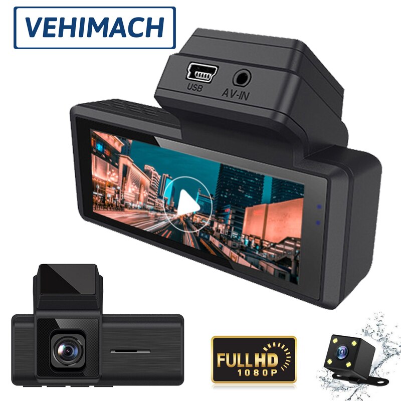 1080P Dash Cam Dual Camera 3 Inch Dvr Mirror Opnemen Ips Touth Auto Video Recorder Dashcam 24H Parking sensor Nachtzicht Auto