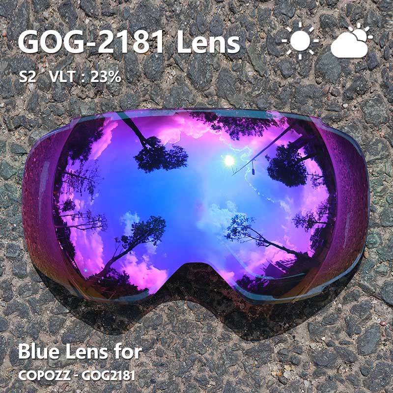 Copozz alkuperäinen magneettilinssi hiihtolaseille gog -2181 linssi anti-fog  uv400: Sininen