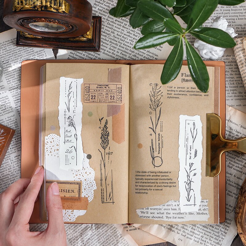 Langue végétale série rétro plante motif timbre bricolage en bois caoutchouc timbres pour Scrapbooking papeterie Scrapbooking Standard timbre