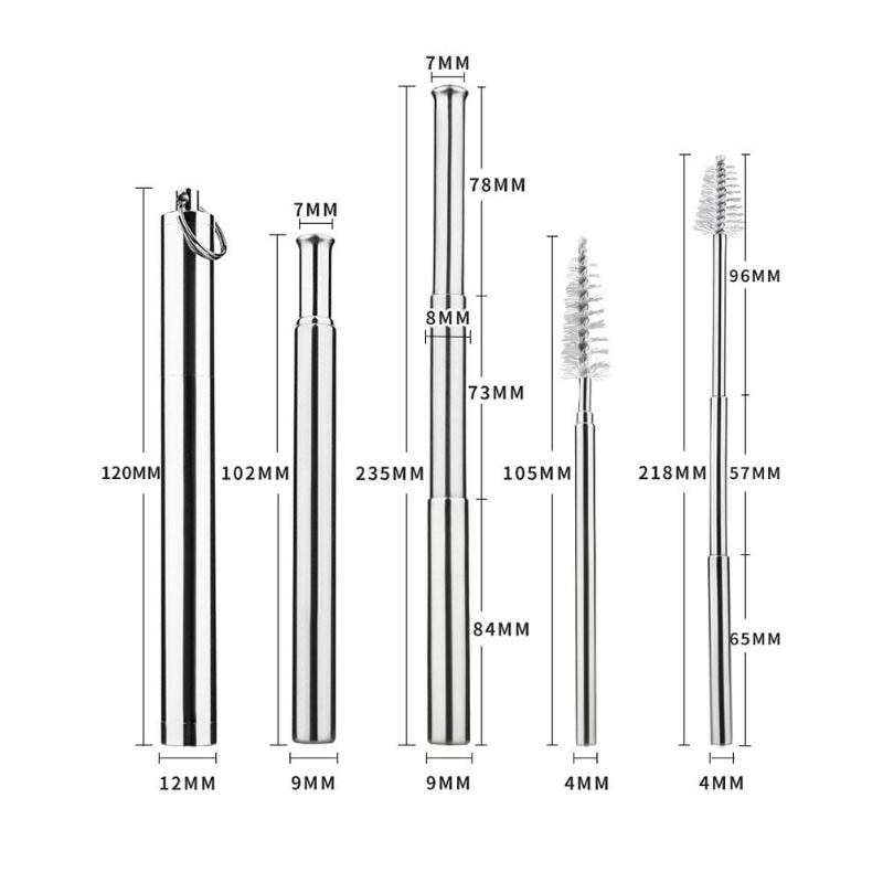 Pajilla de Metal plegable portátil, plegable, reutilizable, Pajita para beber, pajitas de acero inoxidable, accesorios para Bar