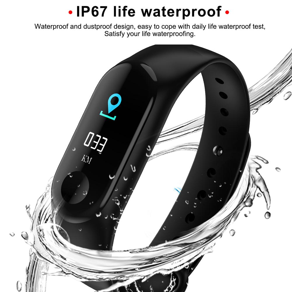 Sports Wristband Smart Bracelet Step Fitness Tracker Watch Heart Rate Blood Pressure Watch Exercise for Android iOS Supplies