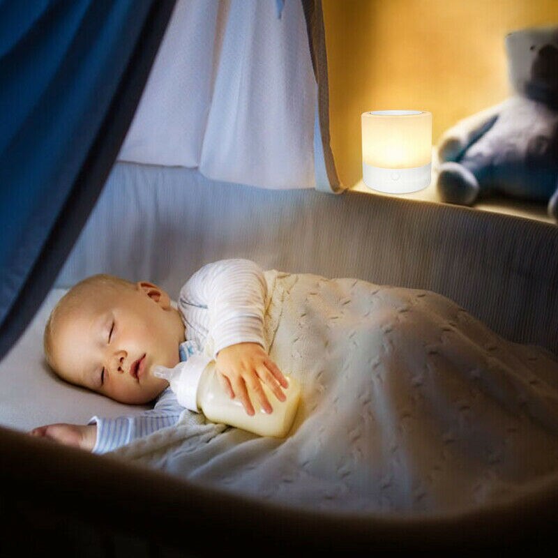 Led natlys smart sengebordslampe berøringsbetjening genopladelig bærbar