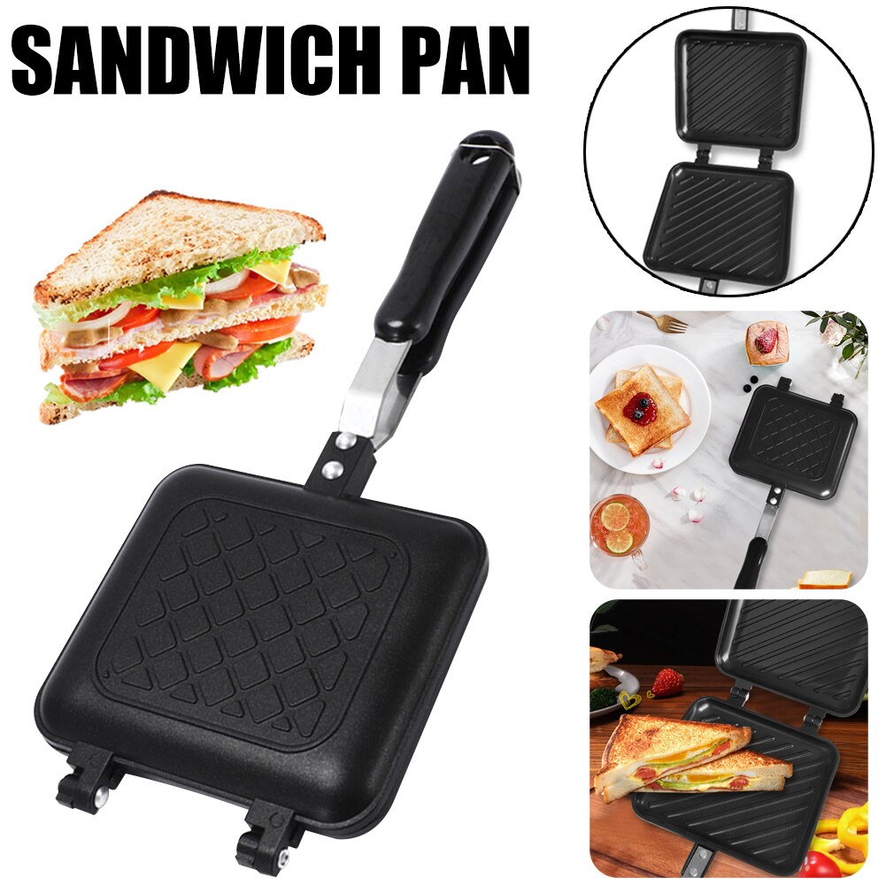 Kitchen Non-Stick Sandwich Maker Bread Toast Fast Heating Toaster Waffle Pancake Baking Mold Grill Frying Pan Breakfast Machine