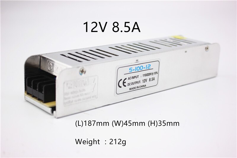 3/5/10//15/30A LED Voeding DC12V 36 W 60 W 120 W 150 W 180 W 200 W 240 W 360 W LED Driver Power Adapter LED Verlichting Transformers: 102W