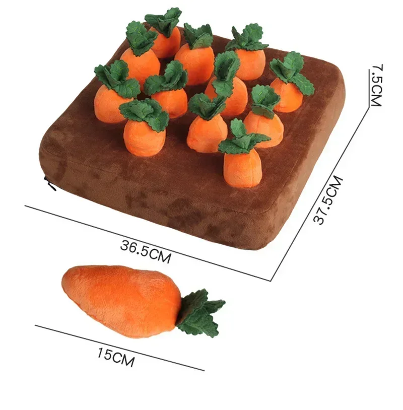 Jouets en peluche innovants pour animaux de compagnie, jouets interactifs pour chiens, polymères de carotte, champ végétal, radis nervuré