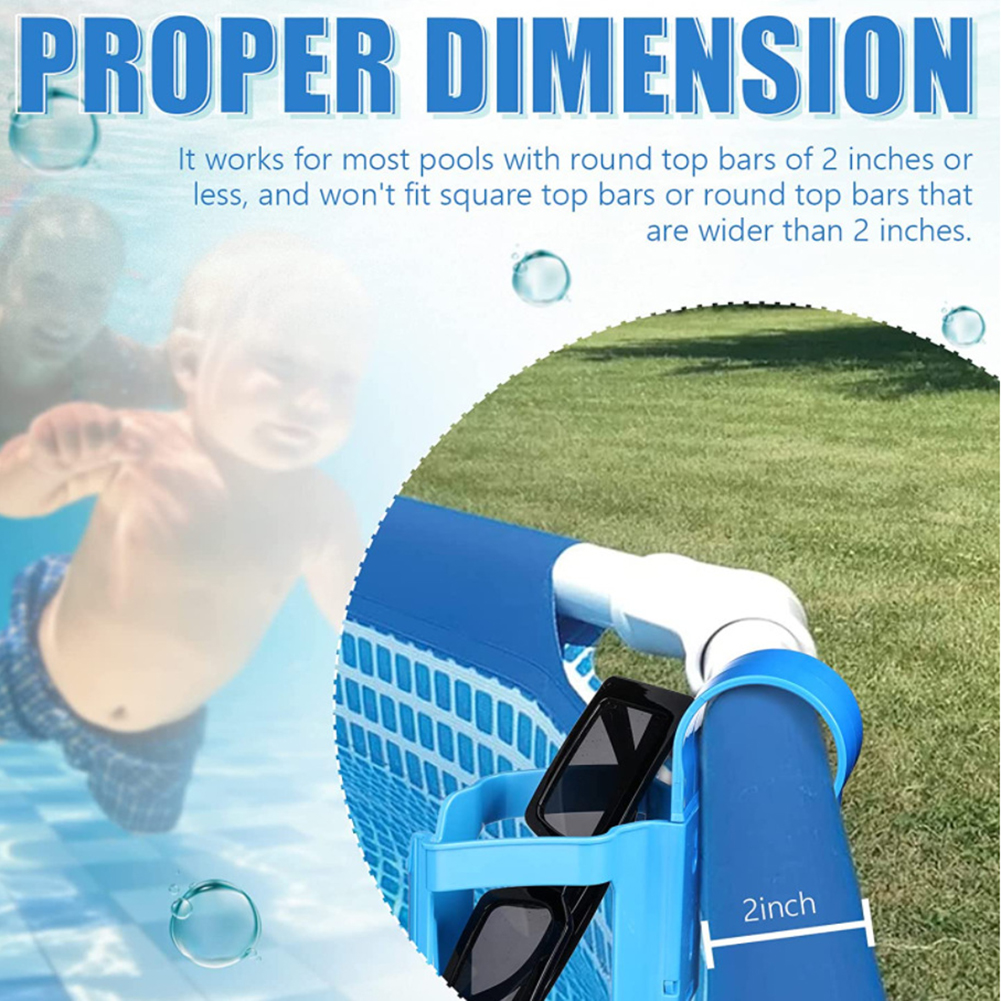 Kopholder til poolside til overjordisk swimmingpool kopholder til pool drikkeholder til pool til 2 cm eller mindre rund bar ved poolen