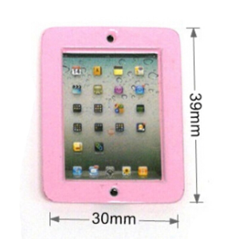 Pink Metal 1Pc 1:12 Dollhouse Miniature Laptop Computer Metal Tablet Computer Model Toy Doll Room Accessories