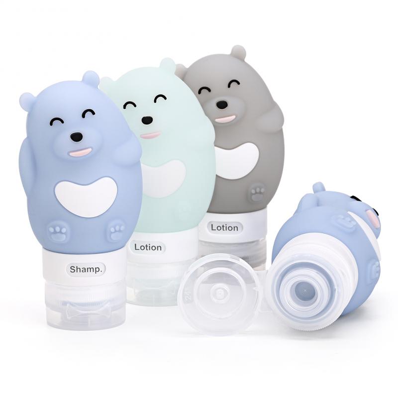 1Pcs Cute Silicone Refillable Bottle Travel Bottle Press For Lotion Shampoo Cream Gel Cosmetic Squeeze Containers Storage Bottle