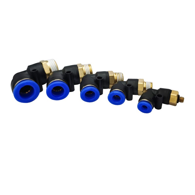 Pl typ  od 4 6 8 10 12mm - 1/8 '' 1/4 '' 3/8 '' 1/2 '' gänga tryck in en tryckskontakt pneumatiska snabbkopplingar