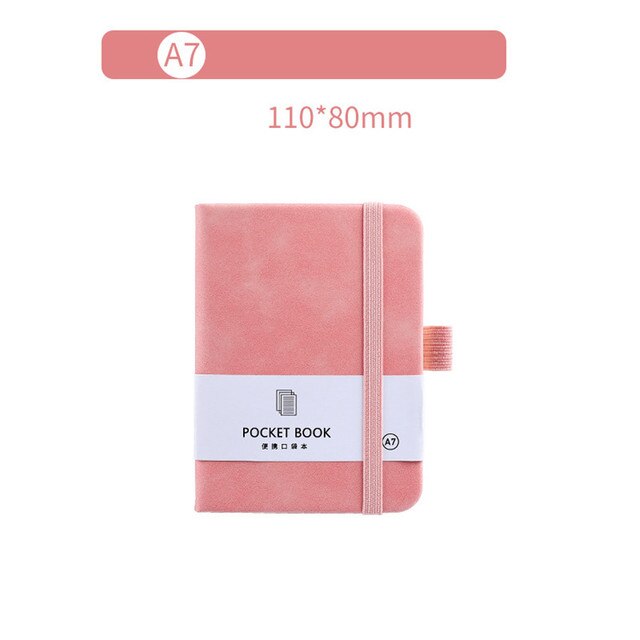 A6/A7 Simple Pocket Notebook Mini Notepad Portable Diary Book Agenda Planner Time Management Stationery Office School Supplies: Pink-A7