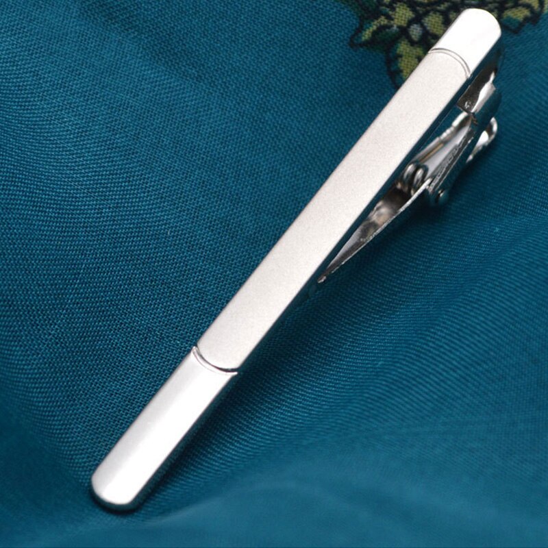 Pince à cravate en métal argenté pour hommes, épingle à cravate en cristal pour hommes, accessoires de mariage: Z01-Silver