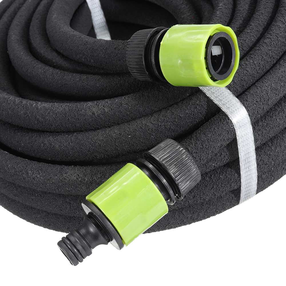 15m Black Porous Irrigation Soaker Hose Expandable Flexible Watering Dripper Tubing Pipe Garden Lawn plant Irrigation Tool