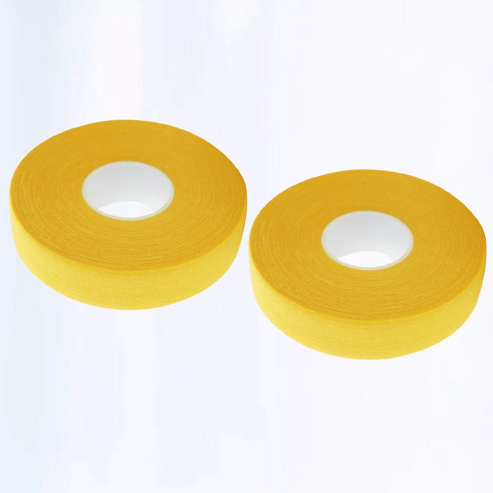 2x Hockey Stick Tape - 20M Sports Wrap - Anti-slip Waterproof Cotton for Practice: Yellow
