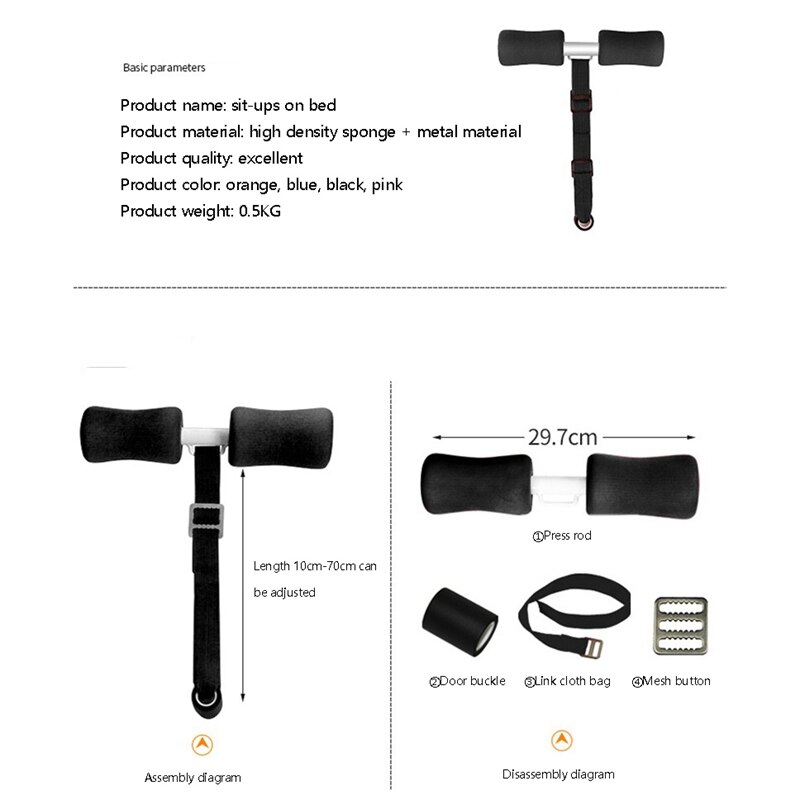 Sit-Ups on Bed Door Sit Up Bar for Assisted Sit Ups, Foot Holder Assist Device Aid for Crunches