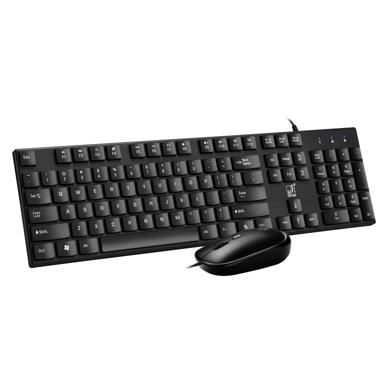 Wired USB Keyboard Mouse Kit Chocolate Candy Color Keyboard And Mouse Set Waterproof Multimedia Gamer Keyboards For PC: Black
