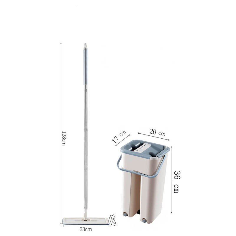 Vloer Mop Microfiber Squeeze Mops Natte Mop Met Emmer Doek Squeeze Schoonmaken Badkamer Mop Voor Wassen Vloer Thuis Keuken Schoner