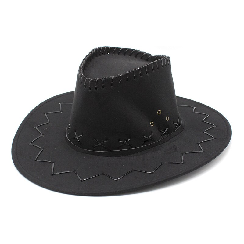 Summer Western men Fedoras Cowboy Hat Suede Cowboy Hat For Gentleman Cowgirl Jazz Cap With Gentleman Suede Sombrero Cap: 18