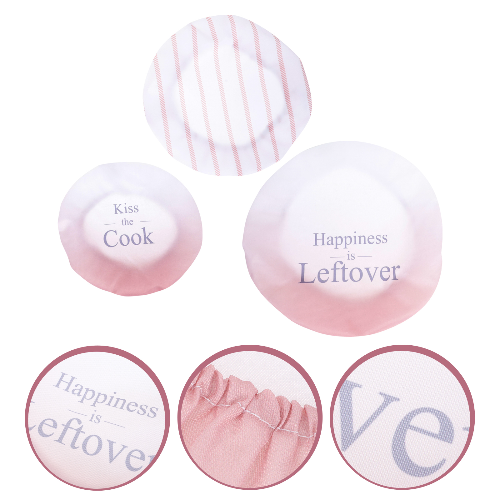 3pcs Elastic Band Bowl Covers Washable Reusable Refrigerator Bowl Cloth Lid