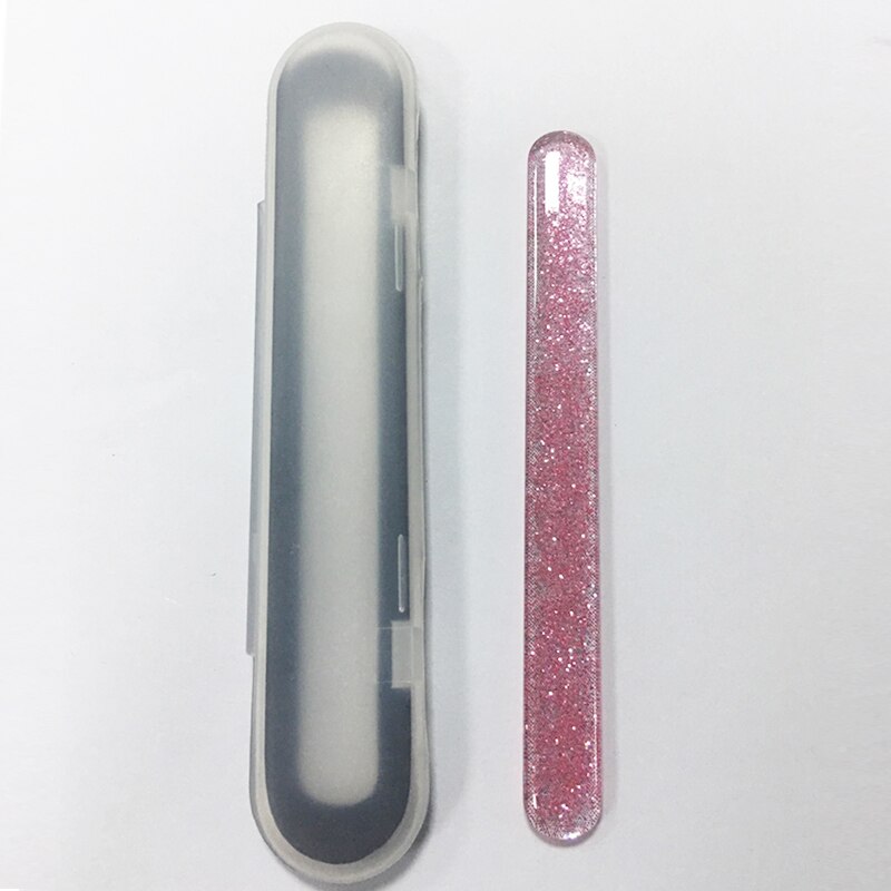 9/12 cm farverige slibende nanoglas neglefil polerede manicure-filer: Lyserød -12cm