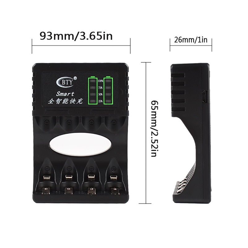 Digitalworld 4- spor intelligent hurtig-ledet-lader til aa aaa ni-mh ni-cd kortslutningsbeskytt oppladbar smart batterilader