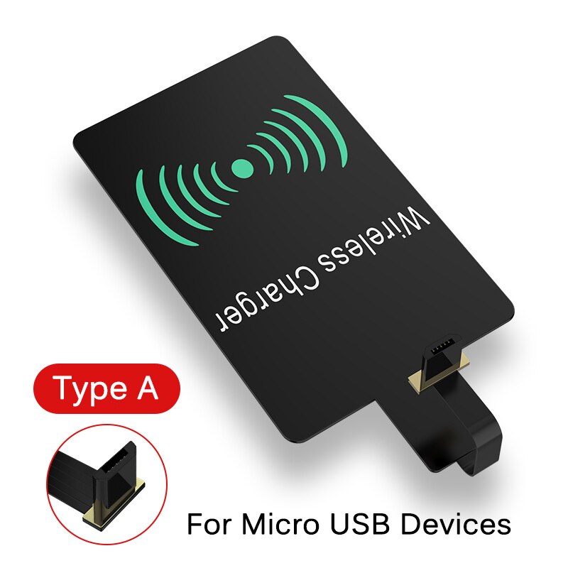 Receptor de carga inalámbrica Qi, Micro USB tipo C, adaptador de carga Universal para teléfono inteligente, Cargador USB C para iPhone 7 Plus Xiaomi Redmi: For Type A
