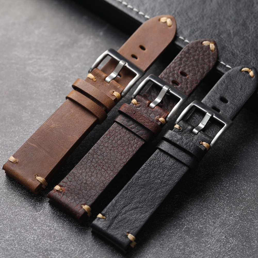Handgefertigtes Kopf-Rindslederarmband, 18, 19, 20, 21, 22 mm, gealtertes Herren-Jahrgang-Armbinde aus italienischem Echtleder, weich