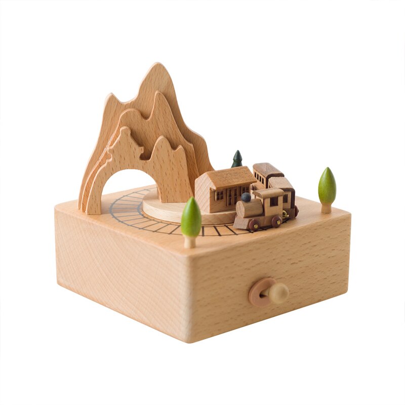 Wooden Music Box Musical Wooden Boxes Birthday Music Box Christmas Home Decoration Accessories
