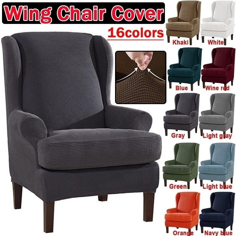 Elastische fauteuilhoes, vleugelstoel, vleugelrughoes, stretch bankhoes, stoelbeschermer, alleen hoes