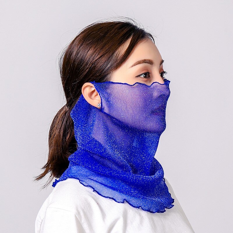 neue Gold seide Gesicht Maske Schutz Frauen Sonne Schals Hals Abdeckung fest drucken Dame Wandern Reiten Mund Schal Ring wickelt: 7