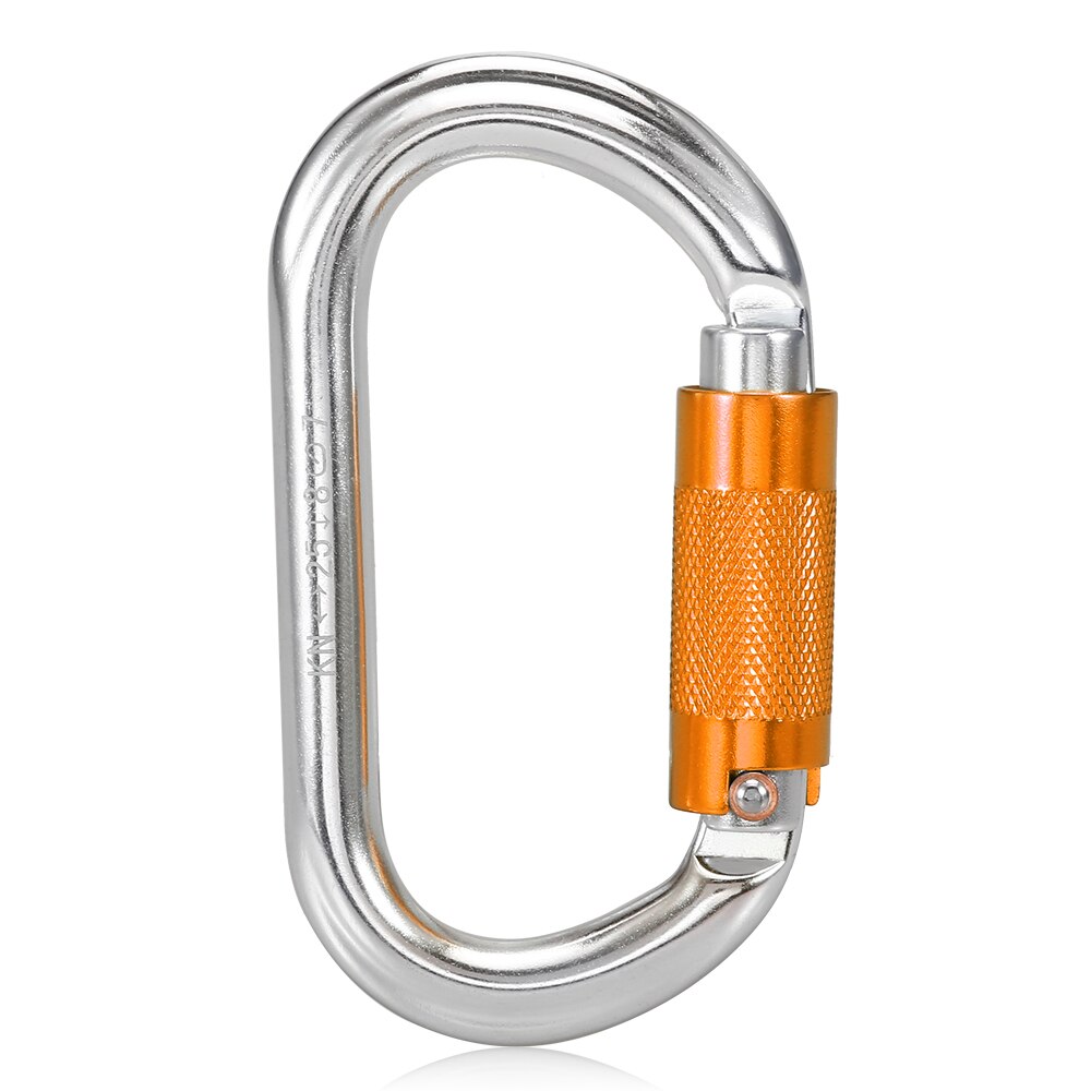 25KN Auto Locking Gate Carabiner Heavy Duty D Shape Buckle Pack Twist Locking Gate Carabiner Climbing Rappelling Canyoning: Orange SGM7108TN