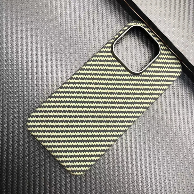 Custodia per telefono in fibra aramidica di lusso vera fibra di carbonio lussuosa colorata ultrasottile adatta per coperchio posteriori iPhone 15 16 14 pro Max: Per iphone14pro(6.1 ") / Beige