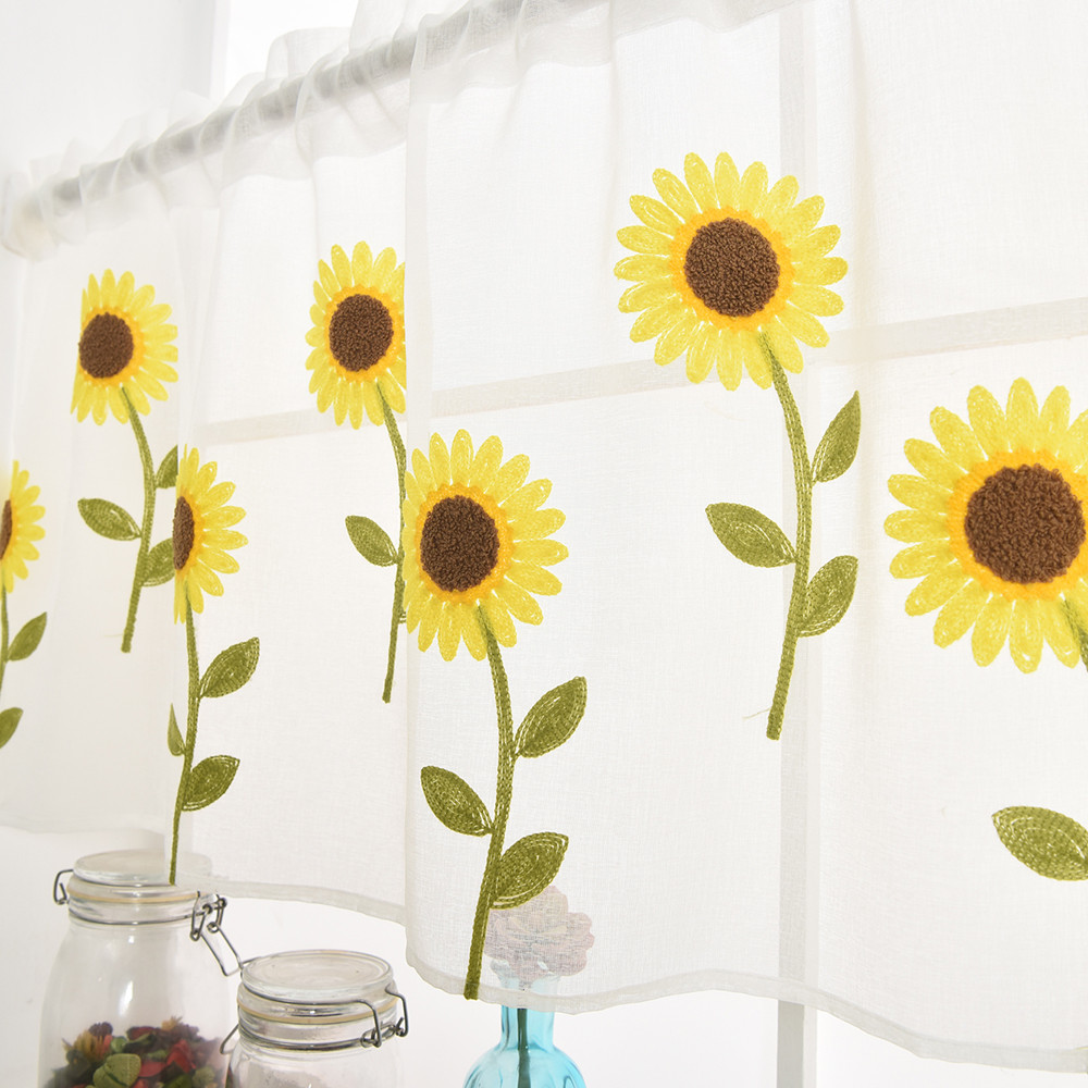 Wingogo Voile Vorhang Mit Roman Print - Bestickter Tüllvorhang Für Küche & Wohnzimmer