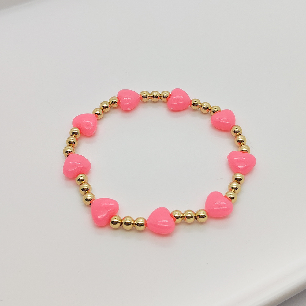 Kkbead Hart Armbanden Voor Vrouwen Valentijnsdag Cadeau Bijoux Pulseras Sieraden Y 2K Accessoires: Licht Geel Goud Kleur