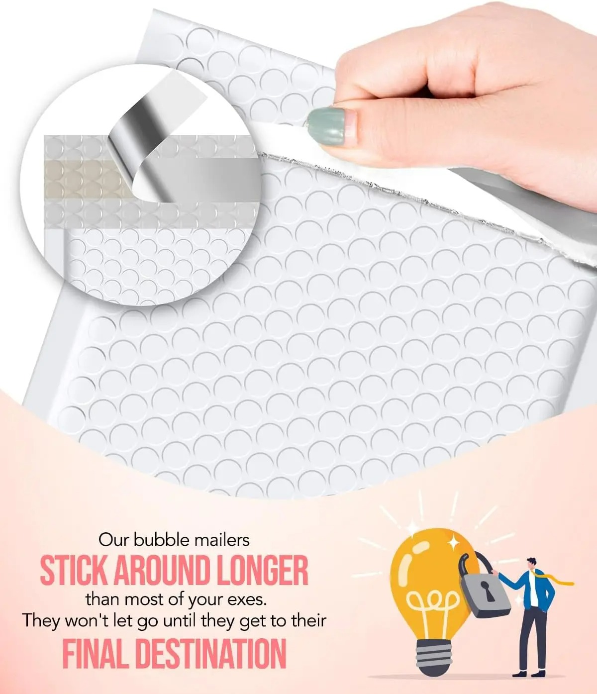 20Pcs/Lot Bubble Mailer Self Seal Bag Padded Plastic Envelopes Self-Lock Envelope Bags for Business Mailing Packaging