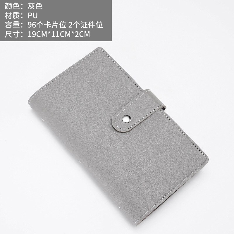 Large-Capacity Card Holder Book Business Card Storage Cards Collection Supports Text Carving Business: long gray