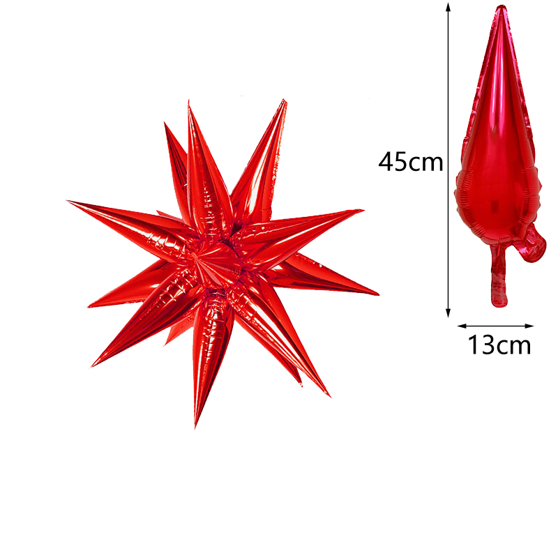 12 / 24 noir or blanc clou ballon explosion étoile Foil ballons pour anniversaire mariage Rock Fête de Noël décoration: Rose Rouge / X