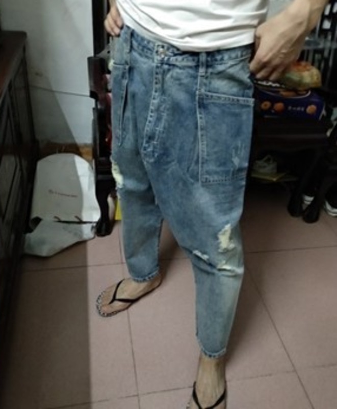 Pantalones vaqueros de tiro caído para hombre, ropa de calle masculina, pantalones cruzados holgados de baile, pantalones vaqueros sueltos de monopatín rasgados, Joggers flecos FSH20