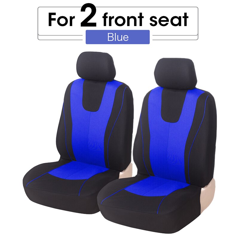 Universal Blue Car Seat Cover Polyester Fabric Protect Seat Covers: 2 pcs blue front