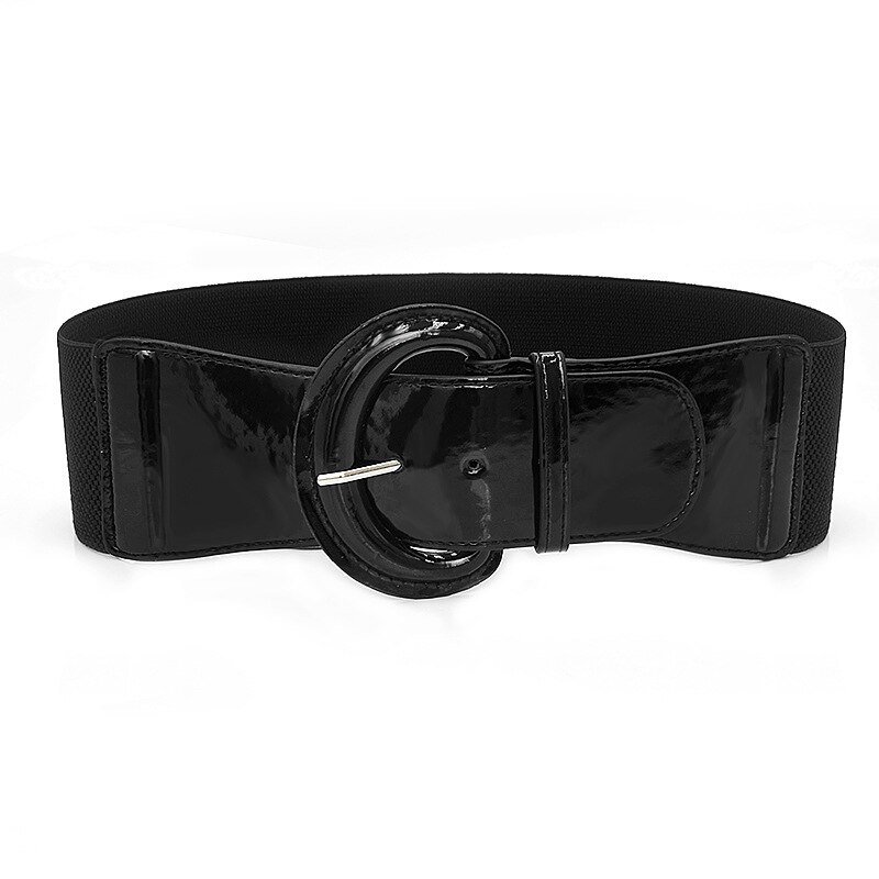 Pu lakleren damesriem, stevige tailleband, taillecorsetriemen, elastische cummerbunds, gespen in grote maten, brede riem